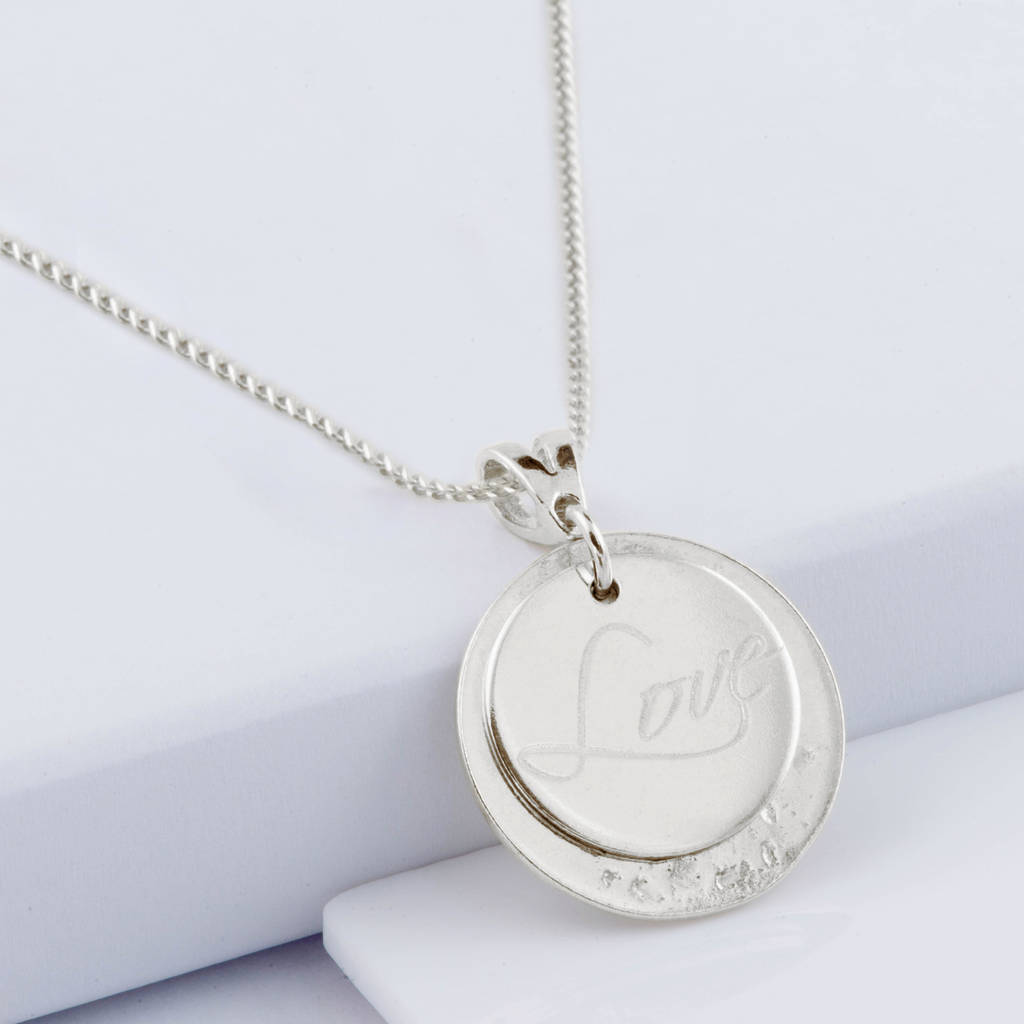 9ct white gold ashes or hair imprinted love pendant by ashes memorial