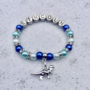 Personalised Dinosaur Girls Bracelet T Rex Boys Gift, 9 of 12