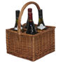 Personalised Wicker Wine Bottle Carrier Basket Gift, thumbnail 3 of 8