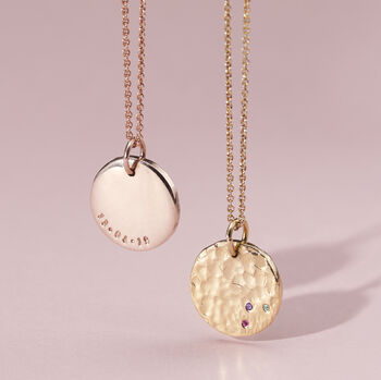 Textured Confetti Birthstone Disc Necklace, 7 of 12