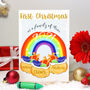 Rainbow First Christmas As A Family Card, thumbnail 1 of 6