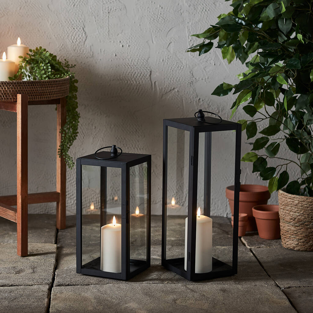 Bowen Lantern Duo With LED Candles