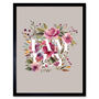 Floral Family Pink Flowers Typography Framed Art Print, thumbnail 1 of 3