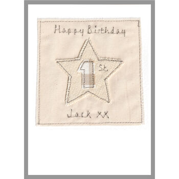 Personalised Star 1st Birthday Card For Boy, Son, Grandson, Nephew, 2 of 12
