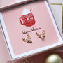 Christmas Deer Stud Earrings, thumbnail 2 of 7