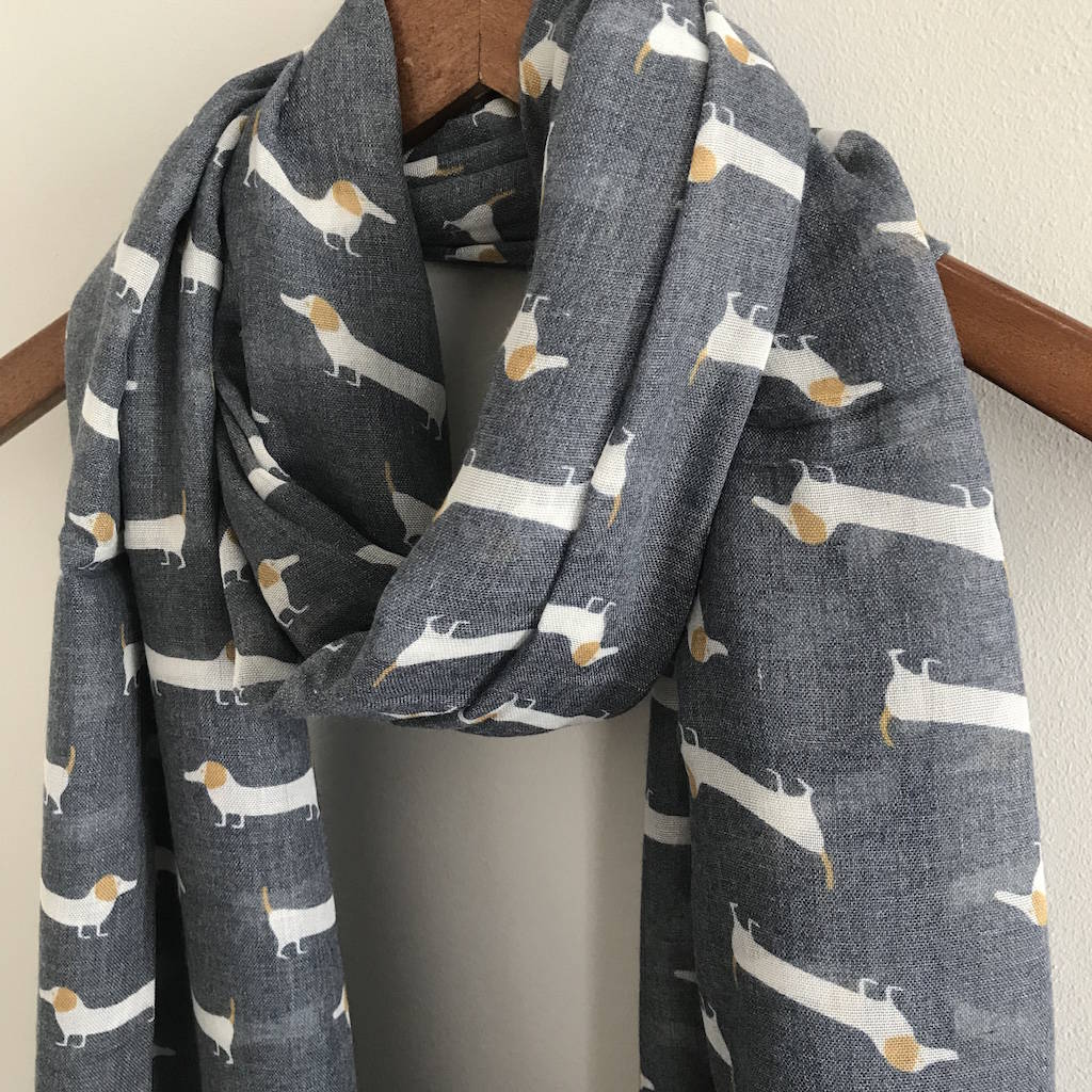little sausage dog print scarf by french grey interiors ...
