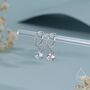 Double Prong Sparkly Cz Huggie Hoop In Sterling Silver, thumbnail 1 of 11