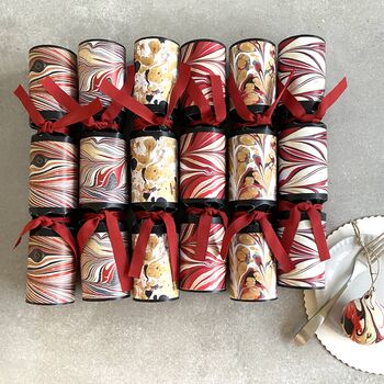 Christmas Crackers Rudolph Red Marbling Luxe Gifts, 2 of 4