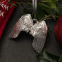 Angel Wings Pewter Christmas Decoration, thumbnail 1 of 2