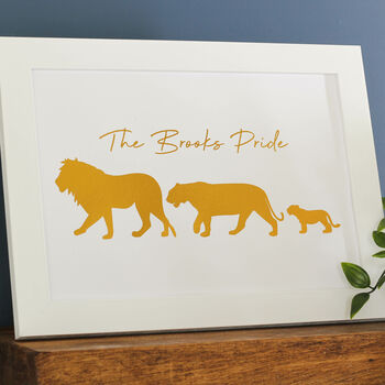 Personalised Lion Family Foil Print, 3 of 5
