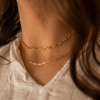 18k Gold Thick Link Chain Necklace Set, 4 of 9