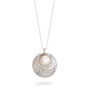 Hammered Dome And Pearl Necklace Sterling Silver, thumbnail 2 of 4