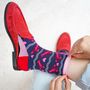 Women's Bamboo Socks Navy Lobsters Love Hearts, thumbnail 1 of 5