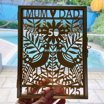 Golden Wedding Anniversary Papercut, 7 of 10