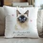 Personalised Balinese Cat Love Hearts Cushion Cover, thumbnail 2 of 2