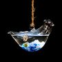 Hanging Glass Bird Marimo Moss Ball Terrarium, thumbnail 2 of 3