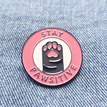 Stay Pawsitive Toebeans Enamel Pin Badge, 3 of 5