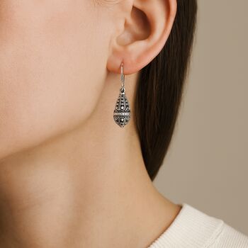 Sterling Silver Teardrop Filigree Drop Earrings, 2 of 4
