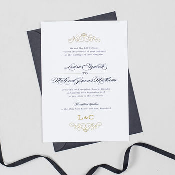 Eva Monogram Wedding Invitation, 7 of 7