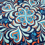 Abstract Floral Cushion Cover With Blue And Orange, thumbnail 2 of 7
