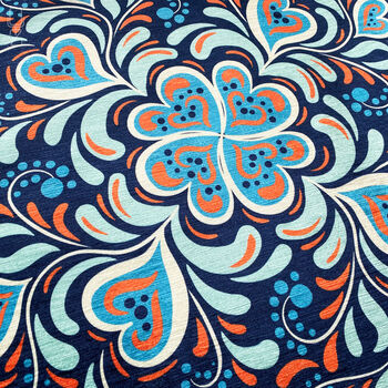 Abstract Floral Cushion Cover With Blue And Orange, 2 of 7