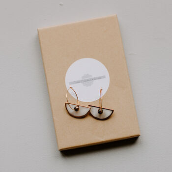 Semi Circle Mother Of Pearl Gold Plated Bridal Earrings, 2 of 10