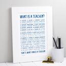 personalised teacher print with teacher poem kraft by bespoke verse ...