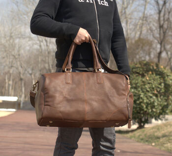 Leather Weekend Bag, 2 of 12