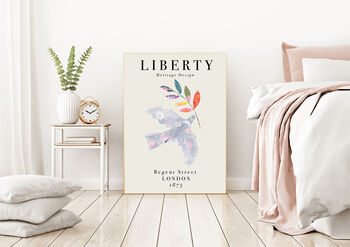 Liberty Bird And Flower Set Of Two Art Prints, 3 of 3
