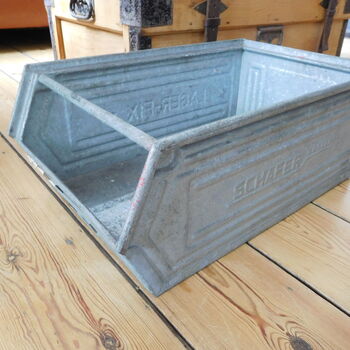 Vintage Galvanised Metal Stacking Crate, 2 of 4