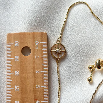 18 K Plated Gold Mother Of Pearl Compass Bracelet, 2 of 3