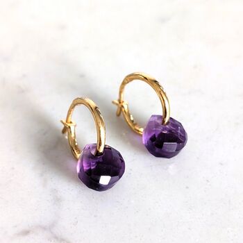 Amethyst Teardrop February Birthstone Earrings, 2 of 6
