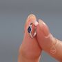 Tiny Rhombus Sapphire Blue Cz Huggie Hoop In Sterling Silver, thumbnail 2 of 12