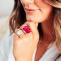 Large Silver Ruby Ring, thumbnail 1 of 5