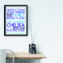 Personalised 'Favourite Things' Framed Print: Blues, thumbnail 5 of 6