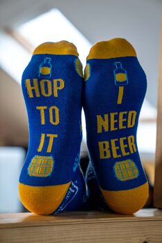 Hobsons Beer And Novelty Socks Gift Box Beer Hamper, 3 of 9