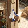 Handmade Felt Seaside Sailboat Hanging Decoration, thumbnail 1 of 4