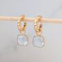 Blue Topaz Square Cushion Earrings, thumbnail 3 of 8
