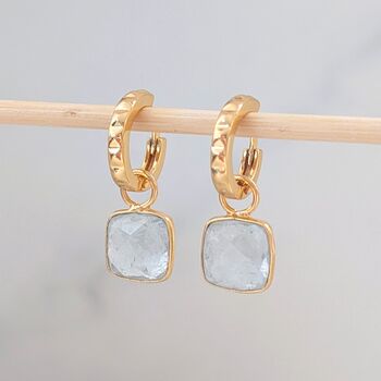 Blue Topaz Square Cushion Earrings, 3 of 8