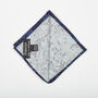 Dancys Mens Blue Retro Print Needlecord Pocket Square, thumbnail 7 of 7