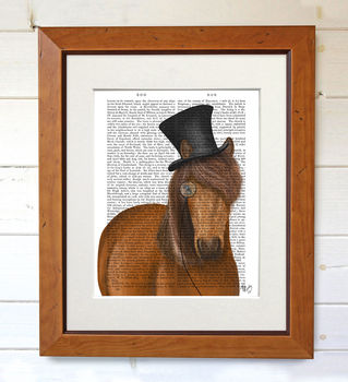 Horse Top Hat Book Print, Framed Or Unframed, 4 of 5