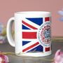 King Charles Coronation Official Logo Union Jack Mug, thumbnail 1 of 2