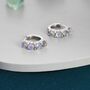 Sterling Silver Moonstone Huggie Hoops, thumbnail 3 of 12