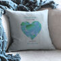 Personalised March Aqua Marine Birthstone Cushion, thumbnail 3 of 4