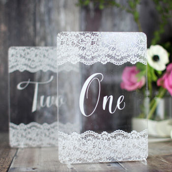 Lace Wedding Table Number, 6 of 6