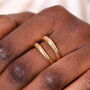 Stainless Steel Double Stacked Illusion Ring In Gold Plating, thumbnail 1 of 4