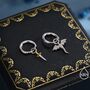 Sterling Silver Mismatched Dragon And Sword Huggie Hoops, thumbnail 5 of 10
