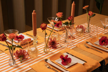 Soft Cotton Linen Napkins Orange • Set Of Six, 3 of 4