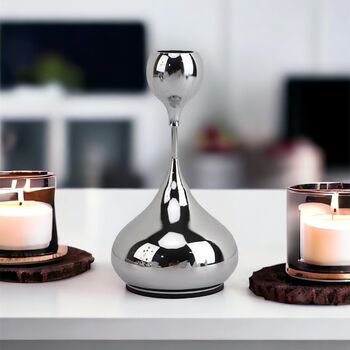 European Water Drop Silver Tone Candle Holders, 2 of 9