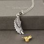 Sterling Silver Angel Wing Necklace, thumbnail 2 of 9